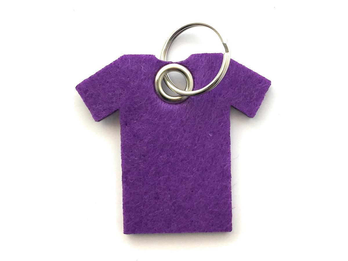 T-Shirt - Schlüsselanhänger Filz in lila / flieder - Druck / Gravur T-Shirt - Schlüsselanhänger Filz in lila / flieder mit Druck 4-fbg