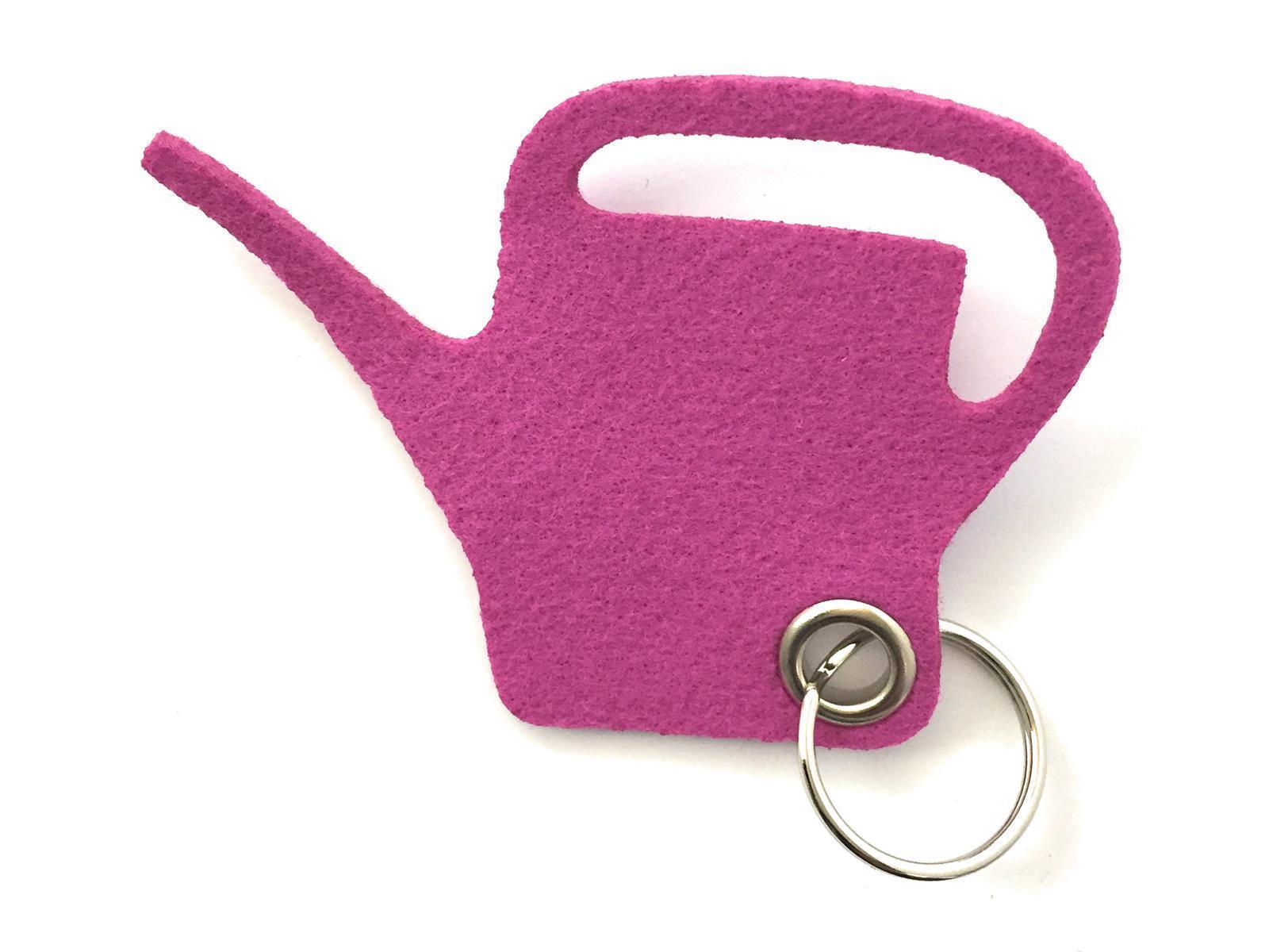 Giess-Kanne - Schlüsselanhänger Filz in magenta mit Druck 4-fbg