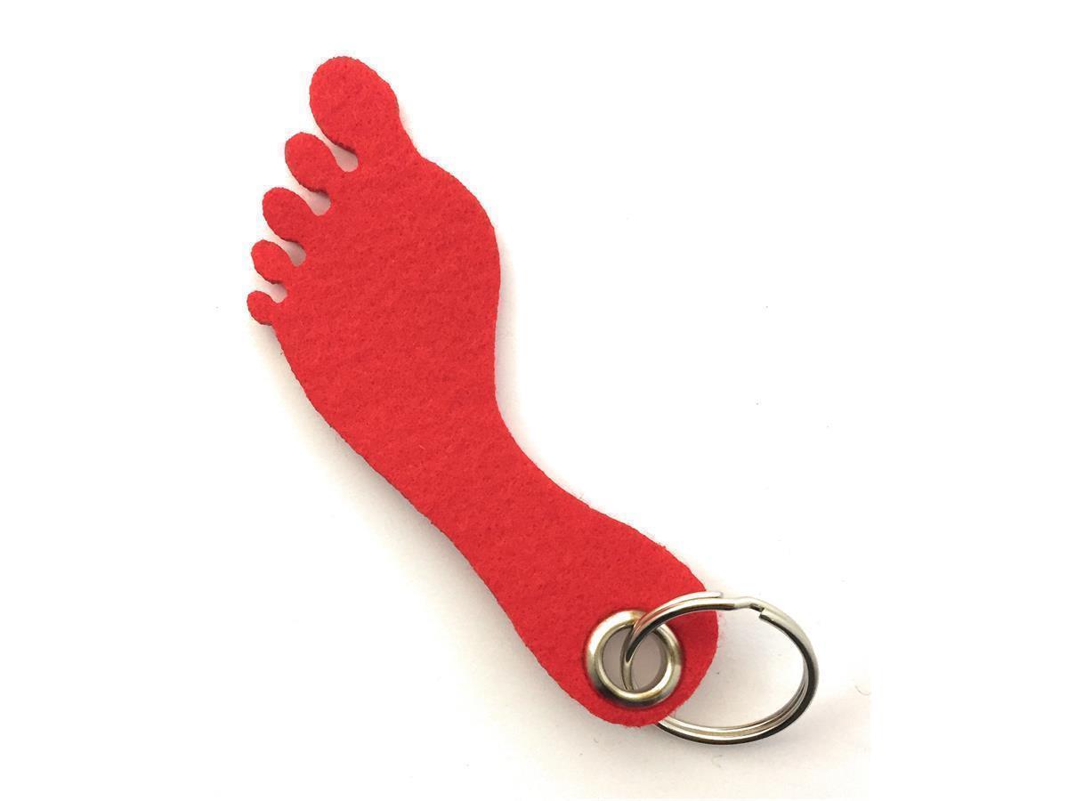 Fuß / Abdruck - Schlüsselanhänger Filz in rot - Druck / Gravur Fuß / Abdruck - Schlüsselanhänger Filz in rot mit Druck 4-fbg