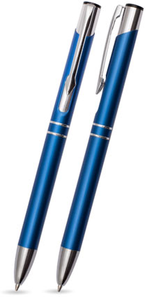 Blau matter DUO - Metallkugelschreiber inkl. gratis Laser-Gravur mit Namen, Text oder Logo