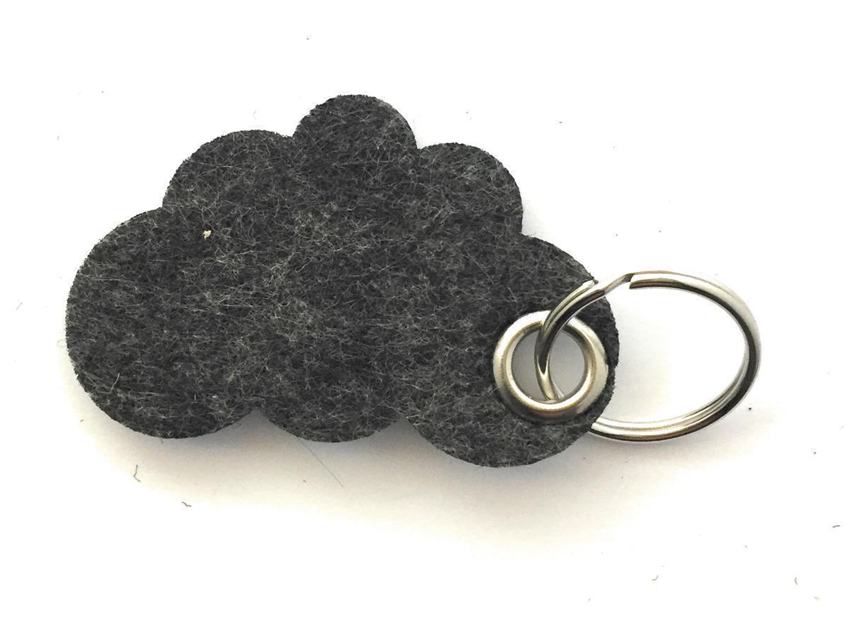 Wolke / Cloud - Schlüsselanhänger Filz schwarz meliert -Druck 4-fbg