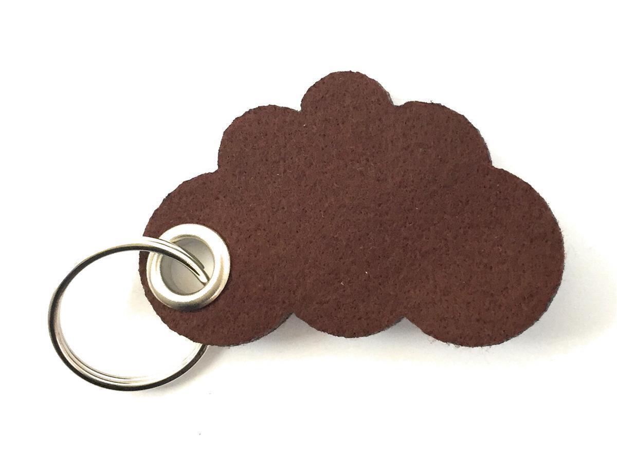 Wolke / Cloud - Schlüsselanhänger Filz in braun mit Druck 4-fbg