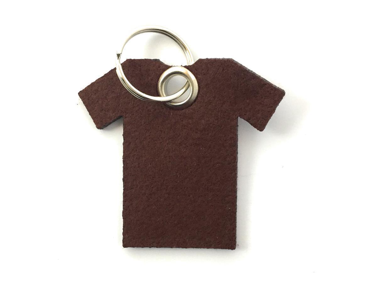 T-Shirt - Schlüsselanhänger Filz in braun mit Druck 4-fbg