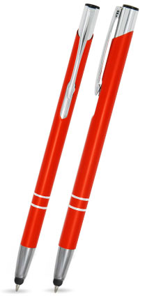 Orange matter LIBO SLIM TOUCH-PEN - Kugelschreiber aus Metall mit gratis Gravur