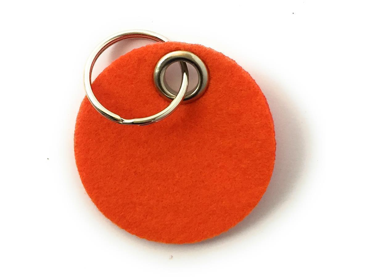 Scheibe / Kreis - Schlüsselanhänger Filz in orange - Druck / Gravur Scheibe / Kreis - Schlüsselanhänger Filz in orange mit Druck 4-fbg