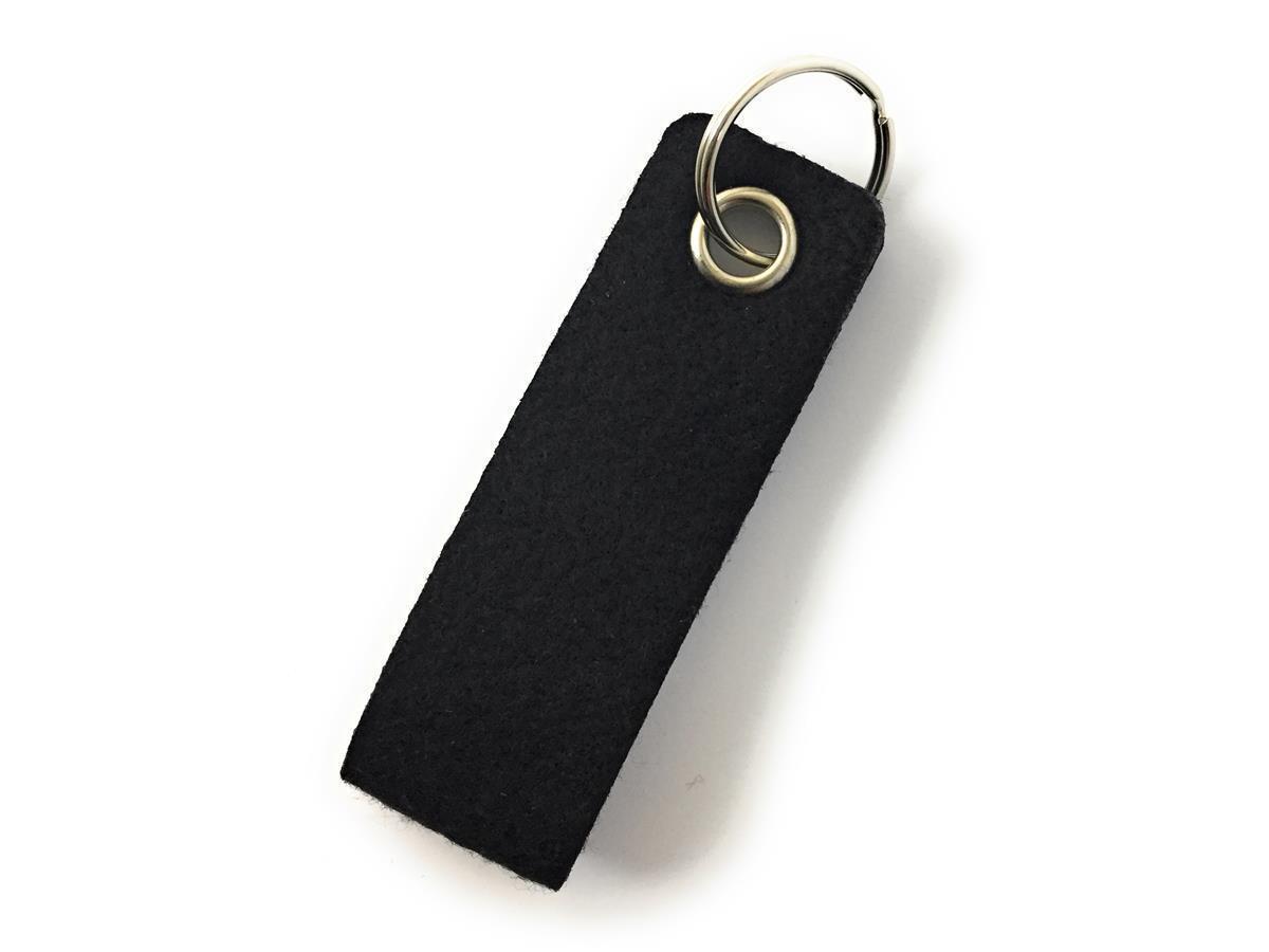 Schlaufe mini - Filz-Schlüsselanhänger - Farbe: schwarz - Siebdruck 4-fbg