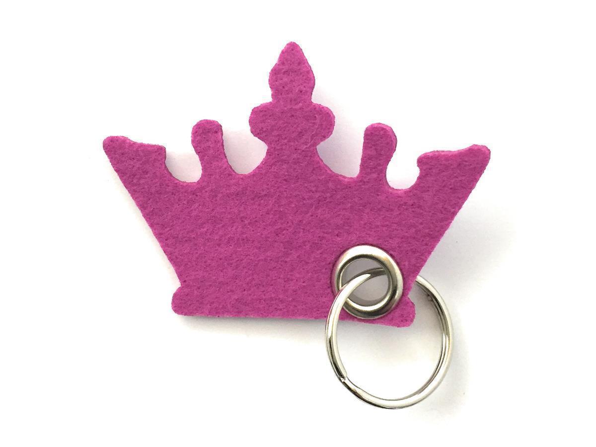 Krone - Schlüsselanhänger Filz in magenta mit Druck 4-fbg