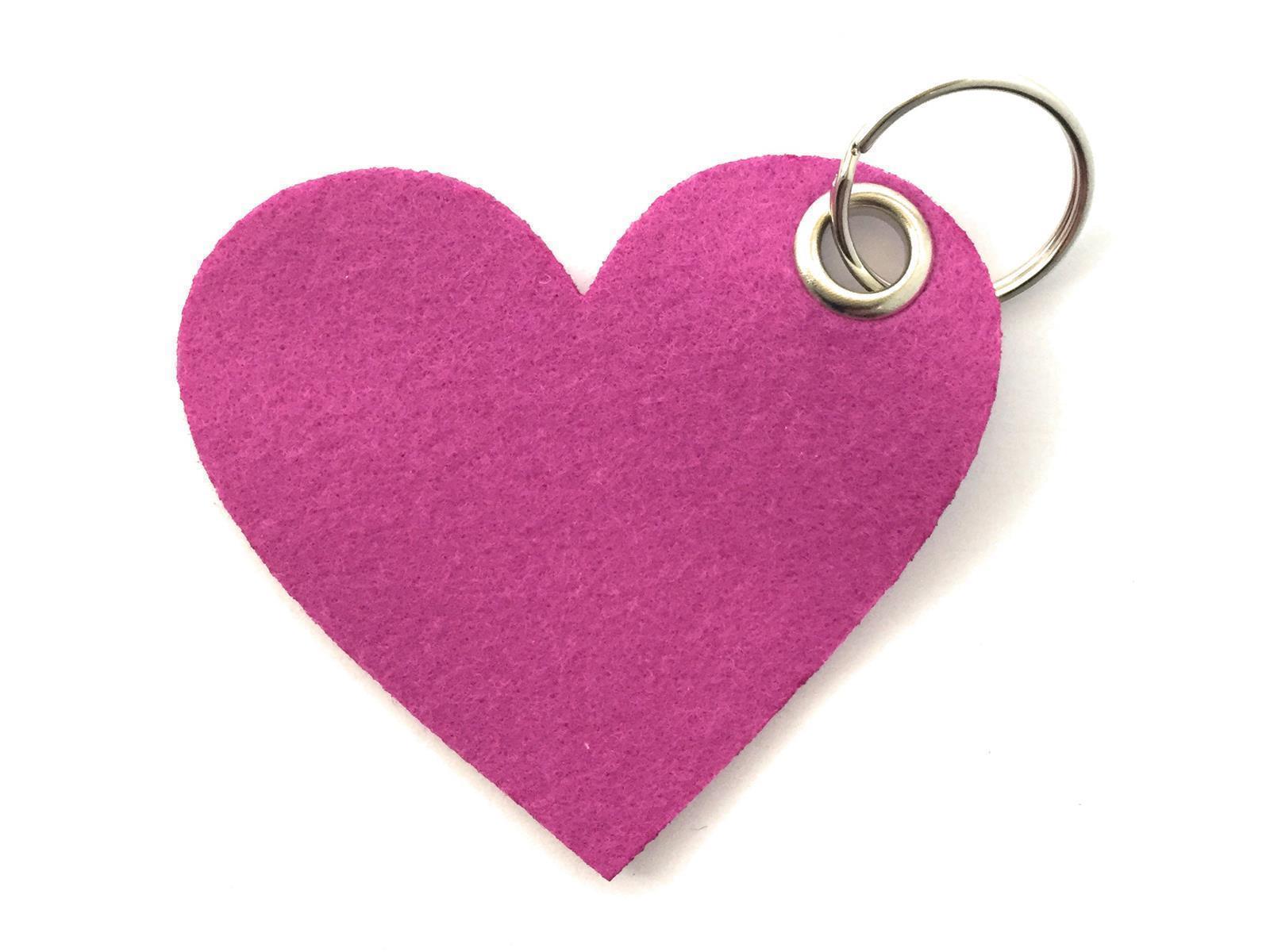 Herz groß - Schlüsselanhänger Filz in magenta - Druck / Gravur Herz groß - Schlüsselanhänger Filz in magenta mit Druck 4-fbg