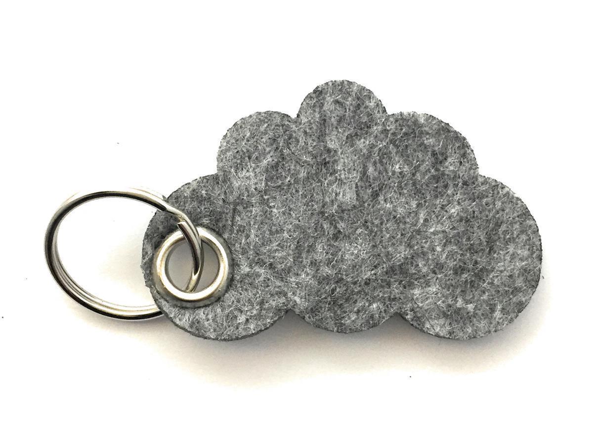 Wolke / Cloud - Schlüsselanhänger Filz in grau meliert mit Druck 4-fbg