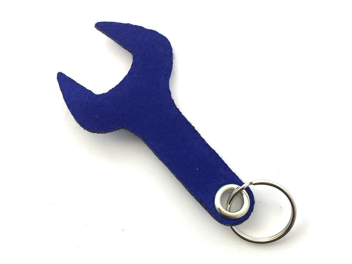 Schraubenschlüssel - Schlüsselanhänger Filz royalblau -Druck 4-fbg