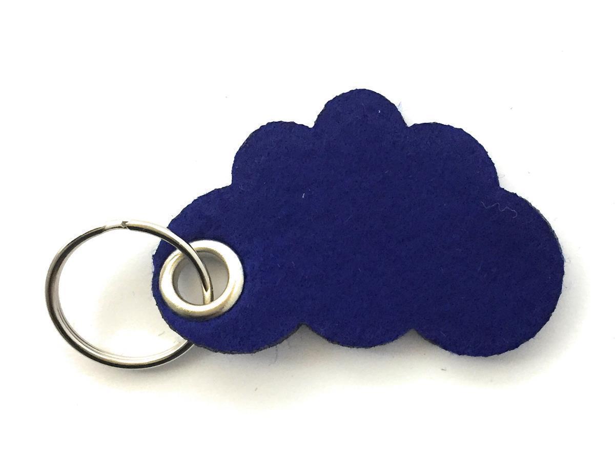 Wolke / Cloud - Schlüsselanhänger Filz in royalblau mit Druck 4-fbg