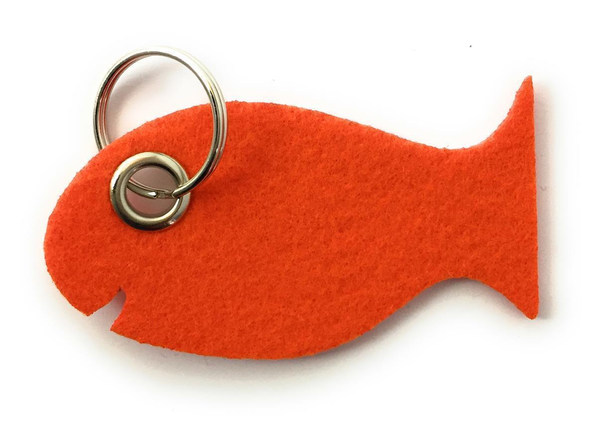 Fisch - Schlüsselanhänger Filz in orange mit Druck 4-fbg