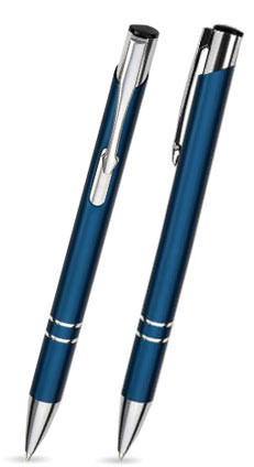 LIBO in Dunkel-Blau - Kugelschreiber aus Metall mit gratis Gravur