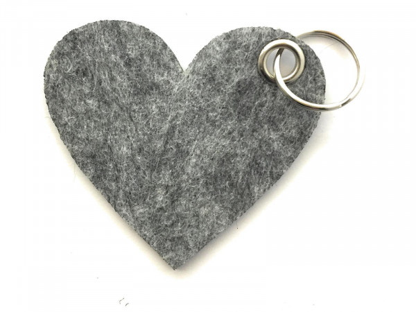 Herz / Liebe /groß - Filz-Schlüsselanhänger - Farbe: grau meliert - optional mit Gravur / Aufdruck
