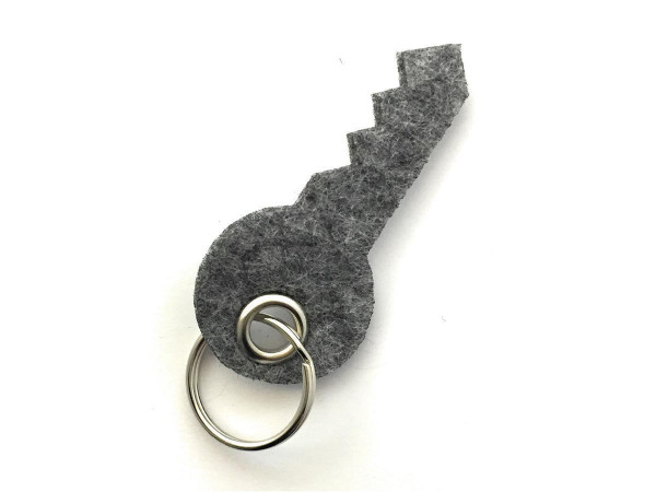 Schlüssel - Filz-Schlüsselanhänger - Farbe: grau meliert - optional mit Gravur / Aufdruck