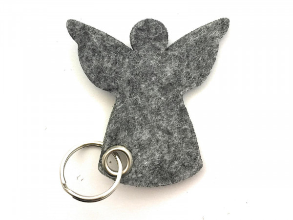 Engel / Weihnachten - Filz-Schlüsselanhänger - Farbe: grau meliert - optional mit Gravur / Aufdruck
