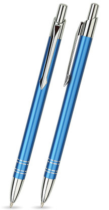 LOLA in Blau - Kugelschreiber aus Metall mit gratis Gravur