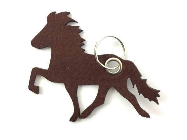 Island -Pferd / Reiten - Filz-Schlüsselanhänger - Farbe: braun - optional mit Gravur / Aufdruck