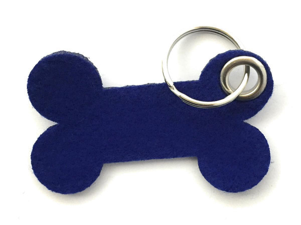 Knochen / Hundeknochen - Filz-Schlüsselanhänger - Farbe: royalblau - optional mit Gravur / Aufdruck