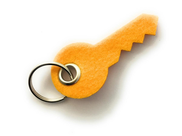 Schlüssel - Filz-Schlüsselanhänger - Farbe: gelb - optional mit Gravur / Aufdruck