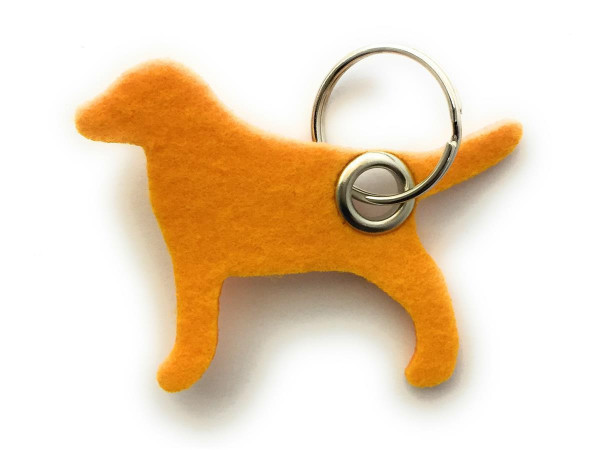 Hund / Tier - Filz-Schlüsselanhänger - Farbe: gelb - optional mit Gravur / Aufdruck