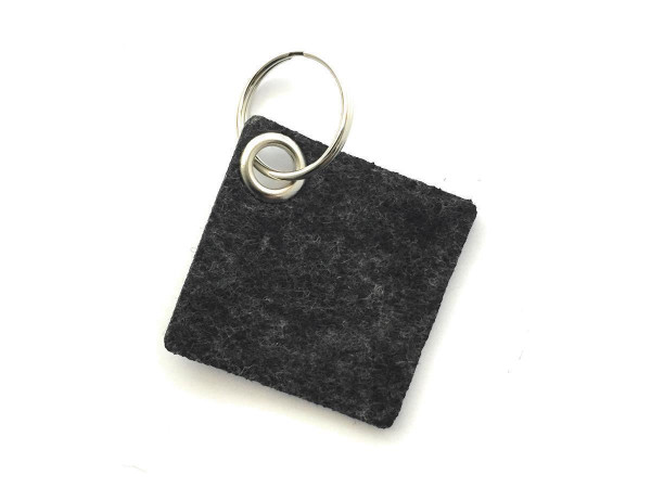 Viereck - Filz-Schlüsselanhänger - Farbe: schwarz meliert - optional mit Gravur / Aufdruck