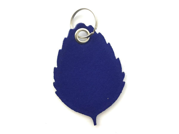 Blatt / Baum / Laub - Filz-Schlüsselanhänger - Farbe: royalblau - optional mit Gravur / Aufdruck