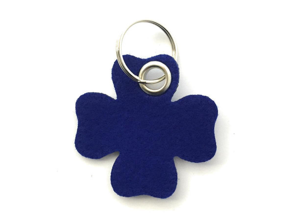 Glücksklee-Blatt - Filz-Schlüsselanhänger - Farbe: royalblau - optional mit Gravur / Aufdruck