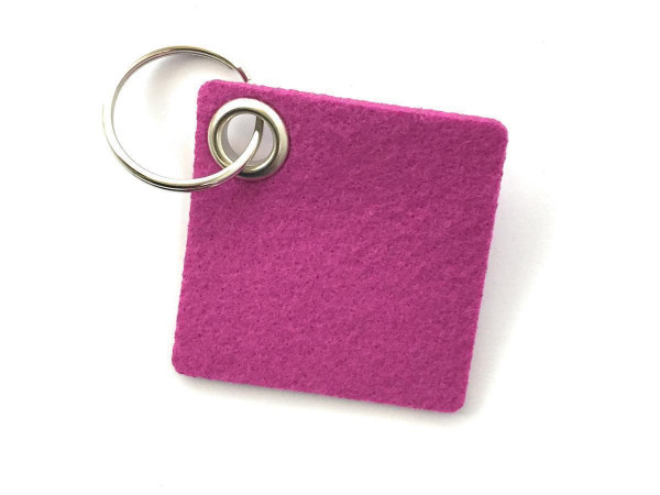 Viereck - Filz-Schlüsselanhänger - Farbe: magenta - optional mit Gravur / Aufdruck