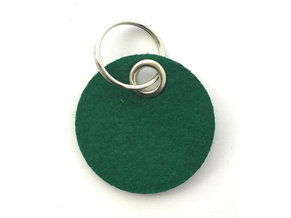 Kreis / Scheibe / Rund - Filz-Schlüsselanhänger - Farbe: waldgrün - optional mit Gravur / Aufdruck