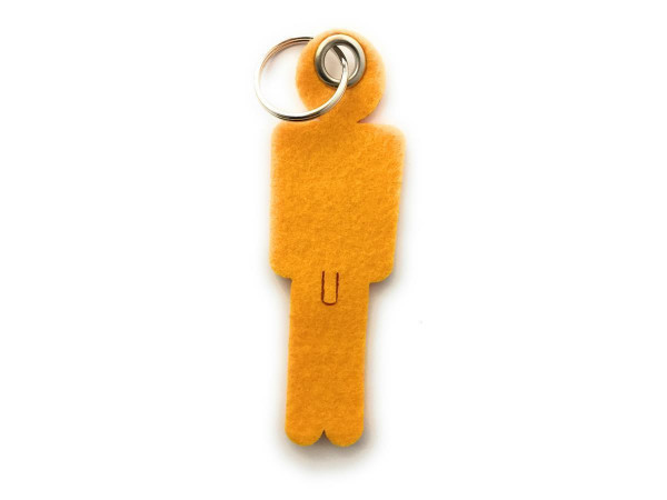 Mann / His - Filz-Schlüsselanhänger - Farbe: gelb - optional mit Gravur / Aufdruck