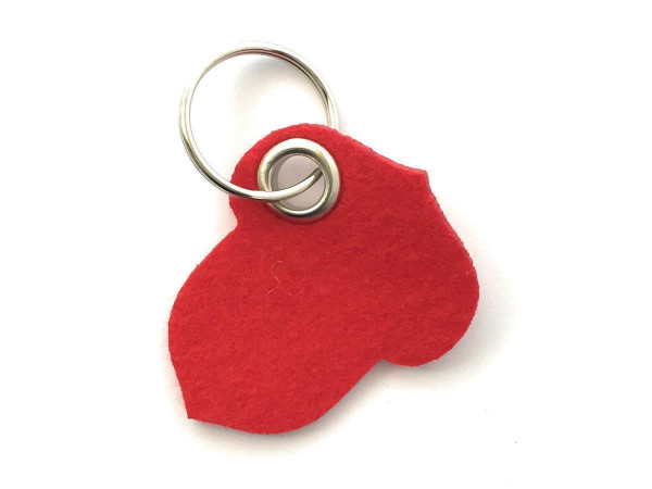 Hasel-Nuss - Filz-Schlüsselanhänger - Farbe: rot - optional mit Gravur / Aufdruck