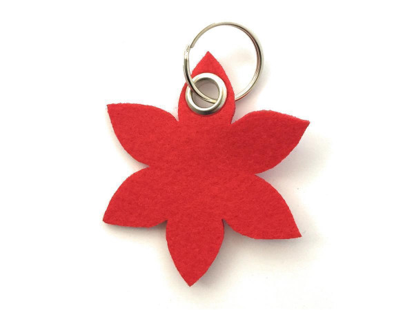 Blume - Spitz - Filz-Schlüsselanhänger - Farbe: rot - optional mit Gravur / Aufdruck