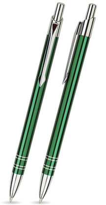 LOLA in Grün - Kugelschreiber aus Metall mit gratis Gravur