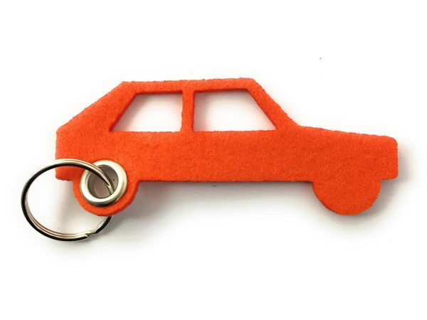 Auto - retro - Filz-Schlüsselanhänger - Farbe: orange - optional mit Gravur / Aufdruck