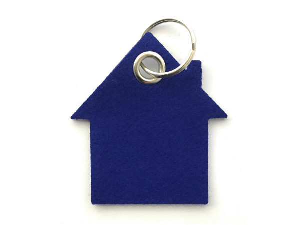 Haus - Filz-Schlüsselanhänger - Farbe: royalblau - optional mit Gravur / Aufdruck