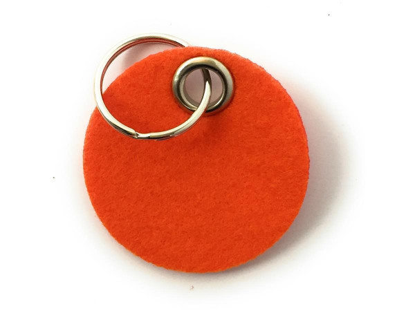 Kreis / Scheibe / Rund - Filz-Schlüsselanhänger - Farbe: orange - optional mit Gravur / Aufdruck