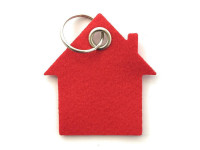 Haus - Filz-Schlüsselanhänger - Farbe: rot - optional mit Gravur / Aufdruck Neutral