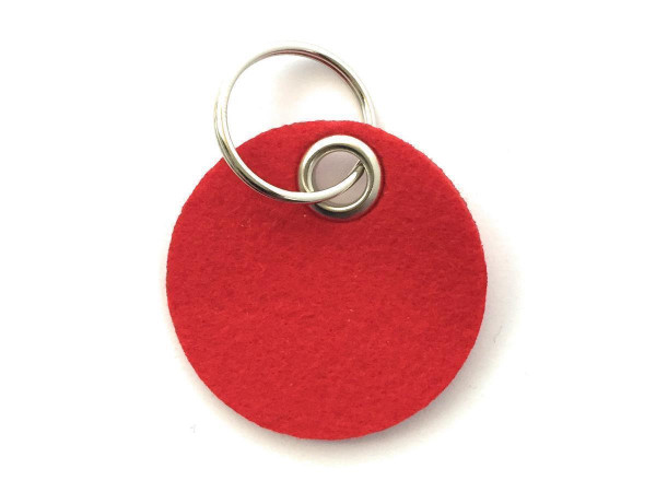Kreis / Scheibe / Rund - Filz-Schlüsselanhänger - Farbe: rot - optional mit Gravur / Aufdruck