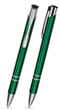 LIBO in Dunkel-Grün - Kugelschreiber aus Metall mit gratis Gravur