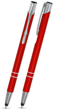 Ausverkauft - LIBO SLIM TOUCH in Rot - Kugelschreiber aus Metall mit gratis Gravur