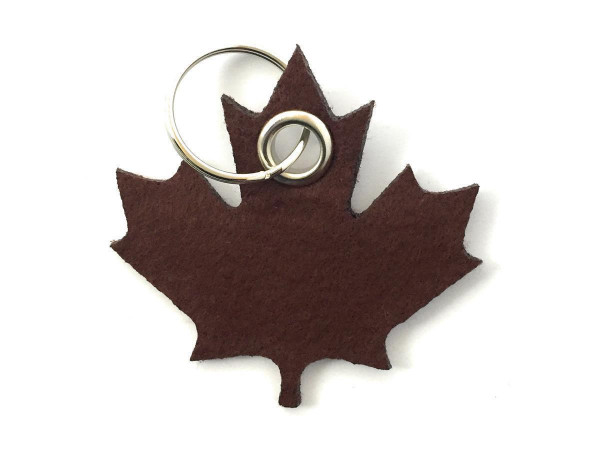 Ahorn-Blatt / Kanada - Filz-Schlüsselanhänger - Farbe: braun - optional mit Gravur / Aufdruck