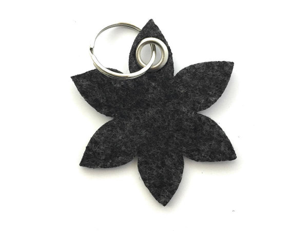 Blume - Spitz - Filz-Schlüsselanhänger - Farbe: schwarz meliert - optional mit Gravur / Aufdruck