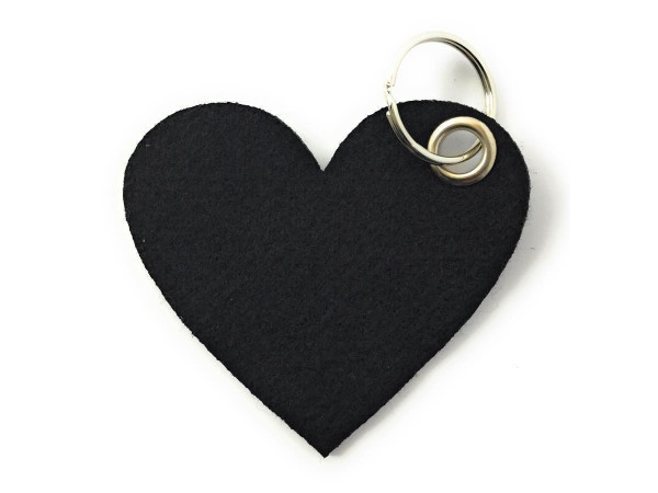 Herz / Liebe /groß - Filz-Schlüsselanhänger - Farbe: schwarz - optional mit Gravur / Aufdruck