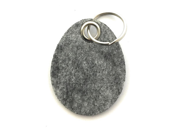 Ei / Ostern - Filz-Schlüsselanhänger - Farbe: grau meliert - optional mit Gravur / Aufdruck