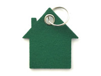 Haus - Filz-Schlüsselanhänger - Farbe: waldgrün - optional mit Gravur / Aufdruck Neutral