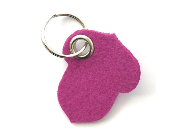 Hasel-Nuss - Filz-Schlüsselanhänger - Farbe: magenta - optional mit Gravur / Aufdruck
