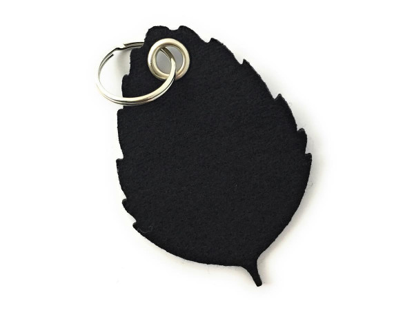Blatt / Baum / Laub - Filz-Schlüsselanhänger - Farbe: schwarz - optional mit Gravur / Aufdruck