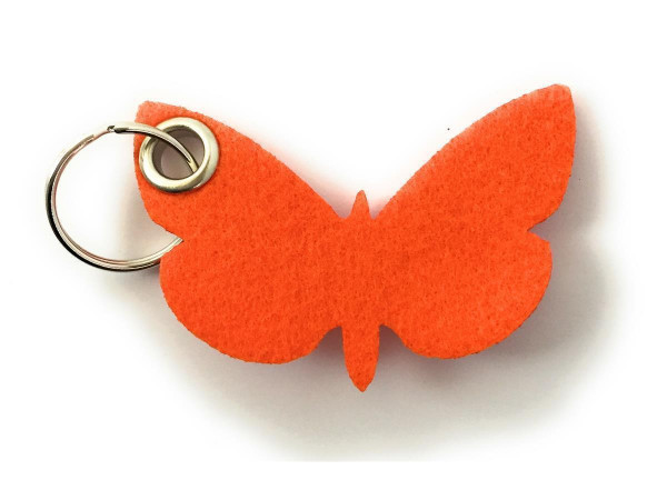 Schmetterling - Filz-Schlüsselanhänger - Farbe: orange - optional mit Gravur / Aufdruck