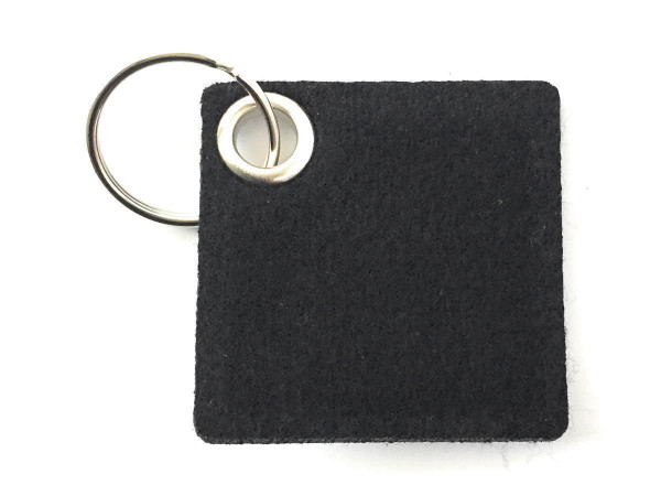 Viereck - Filz-Schlüsselanhänger - Farbe: schwarz - optional mit Gravur / Aufdruck